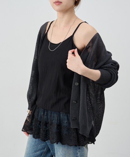 SHENERY（シーナリー）の「《レイヤードコーデに》裾レースキャミソール（キャミソール・レディース・オフホワイト/ブラック・FREE）」の21枚目の写真