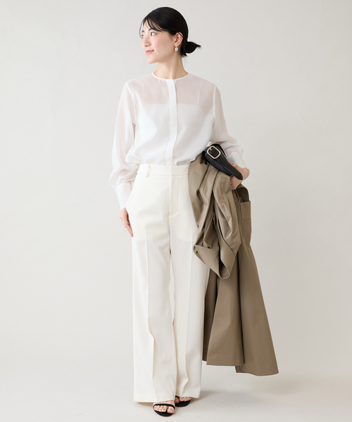 VERMEIL par iena（ヴェルメイユパーイエナ）の「《WEB限定/追加3》シアーブラウス（シャツ/ブラウス・レディース・ホワイト/ネイビー・FREE）」の5枚目の写真