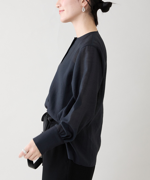 VERMEIL par iena（ヴェルメイユパーイエナ）の「《WEB限定/追加3》シアーブラウス（シャツ/ブラウス・レディース・ホワイト/ネイビー・FREE）」の8枚目の写真