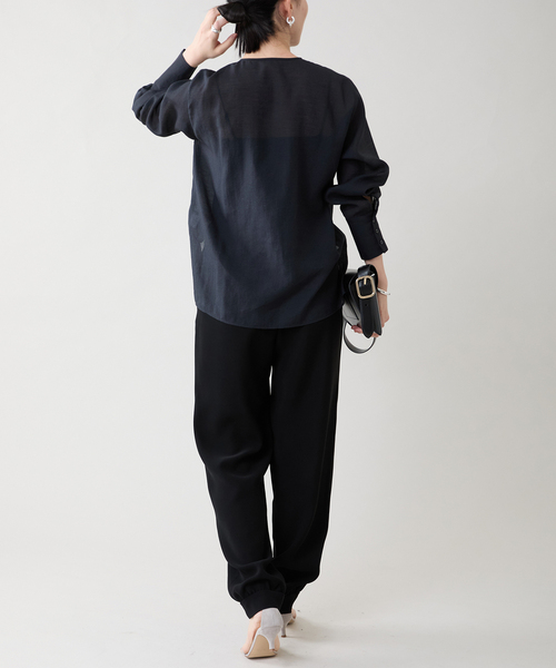 VERMEIL par iena（ヴェルメイユパーイエナ）の「《WEB限定/追加3》シアーブラウス（シャツ/ブラウス・レディース・ホワイト/ネイビー・FREE）」の15枚目の写真