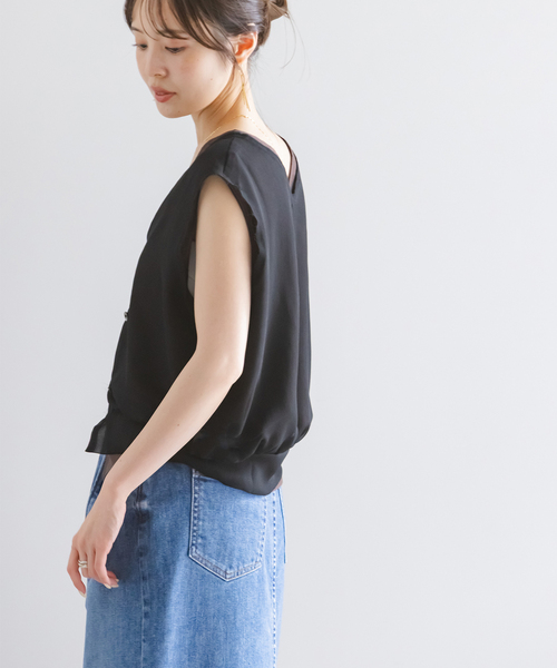 PROTAGONISTA（プロタゴニスタ）の「《NOBLE別注カラー》PROTAGONISTA/プロタゴニスタ レイヤードベスト（ベスト・レディース・ベージュ/ブラック・FREE）」の5枚目の写真