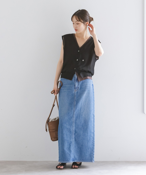 PROTAGONISTA（プロタゴニスタ）の「《NOBLE別注カラー》PROTAGONISTA/プロタゴニスタ レイヤードベスト（ベスト・レディース・ベージュ/ブラック・FREE）」の3枚目の写真