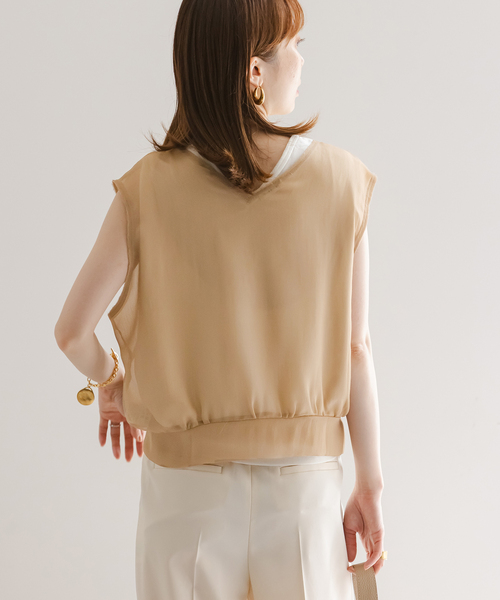 PROTAGONISTA（プロタゴニスタ）の「《NOBLE別注カラー》PROTAGONISTA/プロタゴニスタ レイヤードベスト（ベスト・レディース・ベージュ/ブラック・FREE）」の22枚目の写真