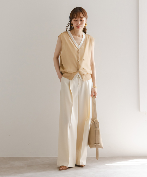 PROTAGONISTA（プロタゴニスタ）の「《NOBLE別注カラー》PROTAGONISTA/プロタゴニスタ レイヤードベスト（ベスト・レディース・ベージュ/ブラック・FREE）」の21枚目の写真