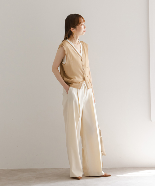 PROTAGONISTA（プロタゴニスタ）の「《NOBLE別注カラー》PROTAGONISTA/プロタゴニスタ レイヤードベスト（ベスト・レディース・ベージュ/ブラック・FREE）」の20枚目の写真