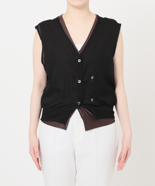 PROTAGONISTA（プロタゴニスタ）の「《NOBLE別注カラー》PROTAGONISTA/プロタゴニスタ レイヤードベスト（ベスト・レディース・ベージュ/ブラック・FREE）」の18枚目の写真