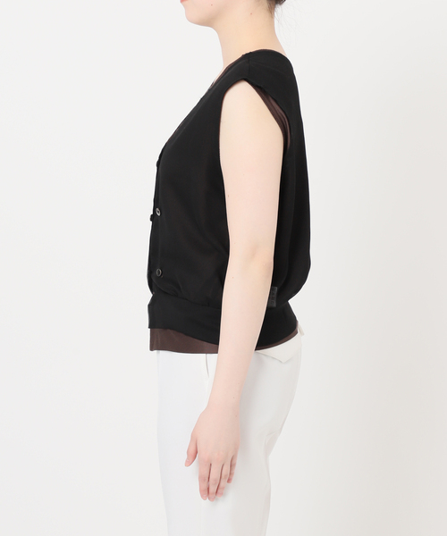 PROTAGONISTA（プロタゴニスタ）の「《NOBLE別注カラー》PROTAGONISTA/プロタゴニスタ レイヤードベスト（ベスト・レディース・ベージュ/ブラック・FREE）」の17枚目の写真