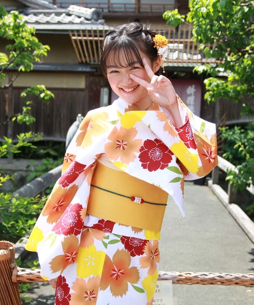 ときめきジュニア恋浴衣2点セット（浴衣）｜和なでしこ（ワナデシコ
