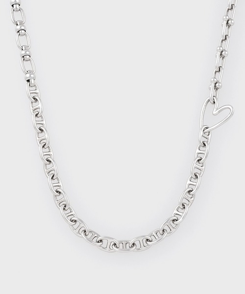 Paul Smith(ポールスミス)の「ハートミックスチェーン ネックレス / 255647 210(ネックレス・レディース・シルバー・FREE)」の1枚目の写真