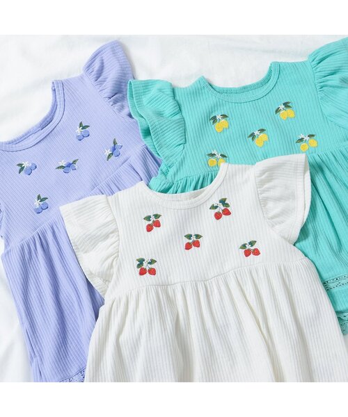 apres les cours（アプレレクール）の「【ジュニア対応】3柄フルーツモチーフ刺繍Tシャツ（Tシャツ/カットソー・キッズ・アイボリー/ミント/ラベンダー・90/100/110/120/80/130/140）」の18枚目の写真