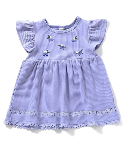 apres les cours（アプレレクール）の「【ジュニア対応】3柄フルーツモチーフ刺繍Tシャツ（Tシャツ/カットソー・キッズ・アイボリー/ミント/ラベンダー・90/100/110/120/80/130/140）」の5枚目の写真