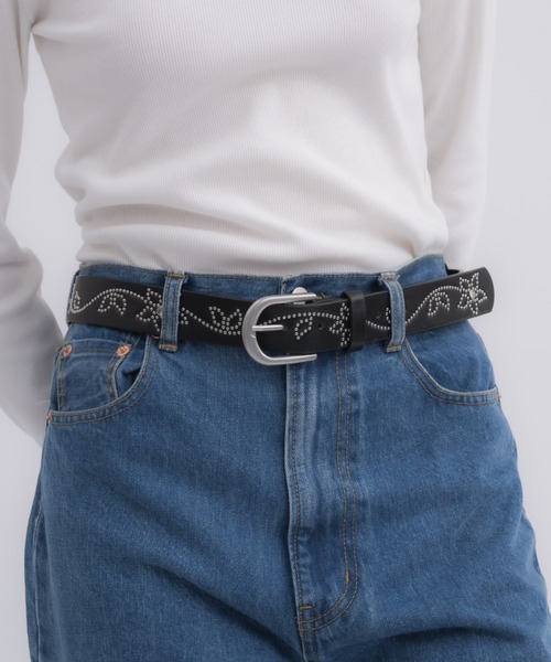 idem（イデム）の「flower studs belt / フラワースタッズベルト（ベルト・レディース・ホワイト/ブラック・FREE）」の6枚目の写真