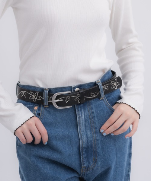 idem（イデム）の「flower studs belt / フラワースタッズベルト（ベルト・レディース・ホワイト/ブラック・FREE）」の10枚目の写真