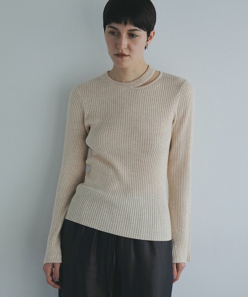 MANOF(マノフ)の「BUSTIER SET RIB KNIT(ニット/セーター・レディース・ブラウン/ベージュ/グレー・FREE)」の12枚目の写真