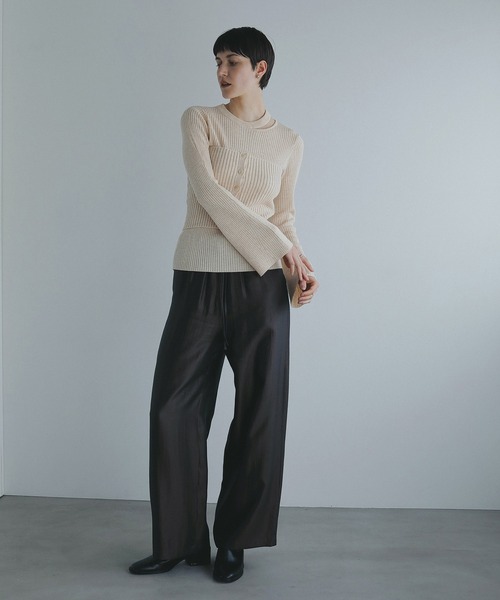 MANOF(マノフ)の「BUSTIER SET RIB KNIT(ニット/セーター・レディース・ブラウン/ベージュ/グレー・FREE)」の16枚目の写真