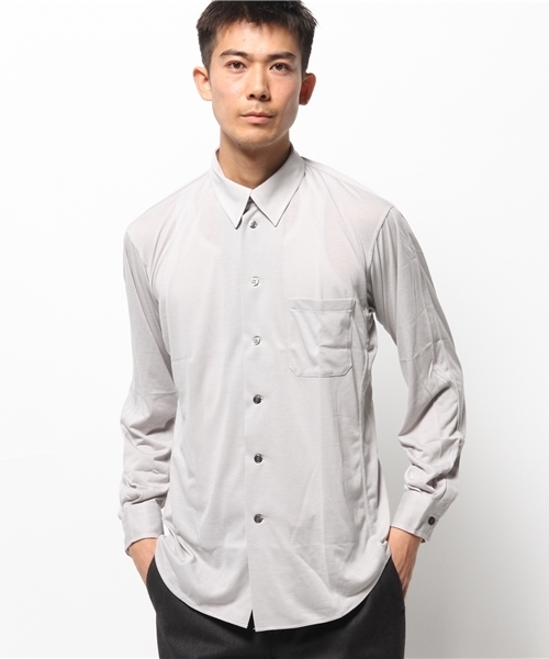 Yohji Yamamoto(ヨウジヤマモト)の「YOHJI YAMAMOTO シャツ(シャツ/ブラウス・メンズ・ホワイト/ライトグレー・2/3)」の2枚目の写真