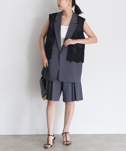 Eimee Law（エイミーロウ）の「ボックスプリーツハーフパンツ（その他パンツ・レディース・チャコールグレー/モカ/グレー・M）」の19枚目の写真