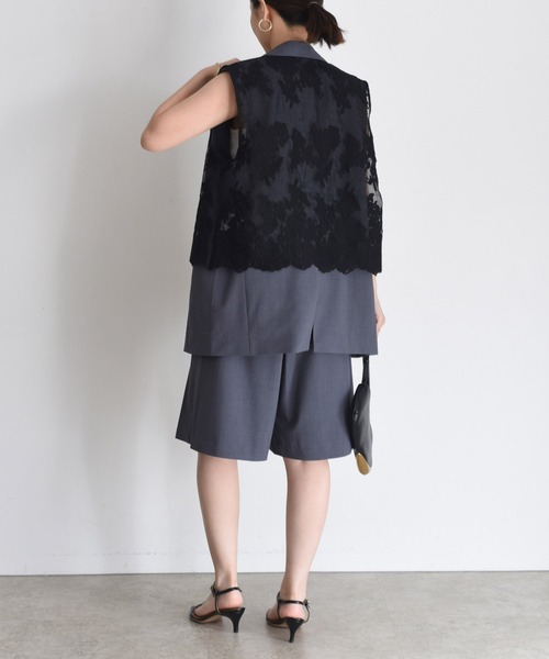 Eimee Law（エイミーロウ）の「ボックスプリーツハーフパンツ（その他パンツ・レディース・チャコールグレー/モカ/グレー・M）」の21枚目の写真