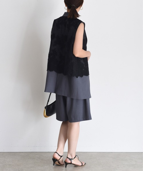 Eimee Law（エイミーロウ）の「ボックスプリーツハーフパンツ（その他パンツ・レディース・チャコールグレー/モカ/グレー・M）」の22枚目の写真