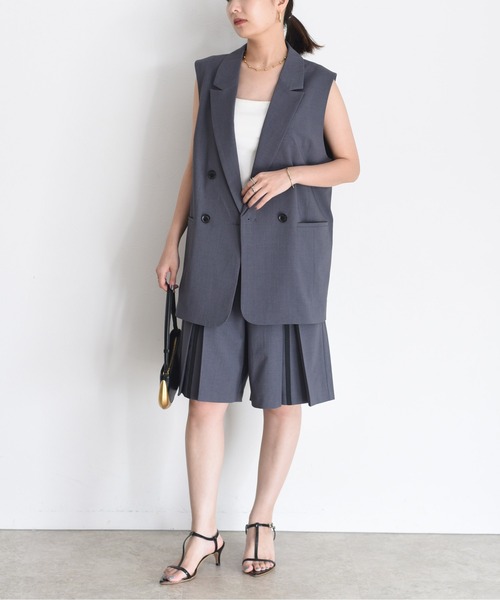 Eimee Law（エイミーロウ）の「ボックスプリーツハーフパンツ（その他パンツ・レディース・チャコールグレー/モカ/グレー・M）」の18枚目の写真