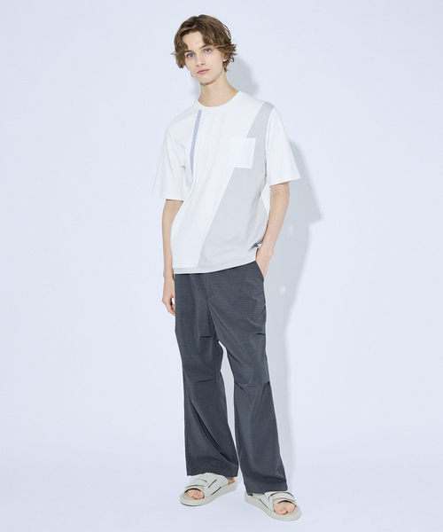 ABAHOUSE(アバハウス)の「コンビネーション ライン ポンチ 半袖Tシャツ(Tシャツ/カットソー・メンズ・ホワイト/ブラック・48/46)」の3枚目の写真