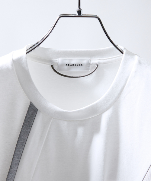 ABAHOUSE(アバハウス)の「コンビネーション ライン ポンチ 半袖Tシャツ(Tシャツ/カットソー・メンズ・ホワイト/ブラック・48/46)」の4枚目の写真