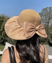 CERCA（チェルカ）の「pur chouchou/シアーリボン ドット柄  麦わら帽子 P4490（ハット）」