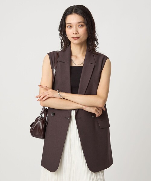 セール】ツイードライク ジレ マシンウォッシャブル 帯電防止（ベスト