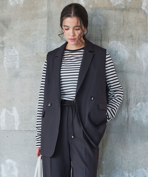 セール】ツイードライク ジレ マシンウォッシャブル 帯電防止（ベスト