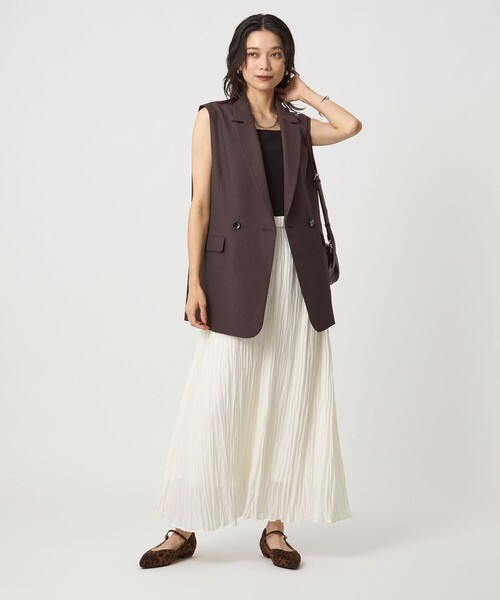 green label relaxing(グリーンレーベルリラクシング)の「ツイードライク ジレ マシンウォッシャブル 帯電防止(ベスト・レディース・ナチュラル/その他1/ダークグレー/ブラウン・FREE)」の16枚目の写真