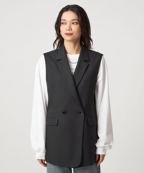 セール】ツイードライク ジレ マシンウォッシャブル 帯電防止（ベスト