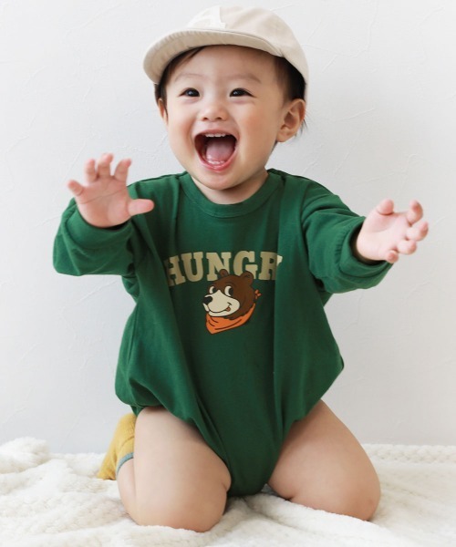 devirock(デビロック)の「綿100% デビラボ プリント ゆったり 長袖 ロンパース(ロンパース・キッズ・ブラック系その他/グレー系その他/ピンク系その他/イエロー系その他/ベージュ系その他/パープル系その他/ベージュ系その他2/グリーン系その他/ピンク系その他2/グリーン系その他2・70cm/80cm)」の5枚目の写真