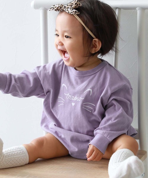 devirock(デビロック)の「綿100% デビラボ プリント ゆったり 長袖 ロンパース(ロンパース・キッズ・ブラック系その他/グレー系その他/ピンク系その他/イエロー系その他/ベージュ系その他/パープル系その他/ベージュ系その他2/グリーン系その他/ピンク系その他2/グリーン系その他2・70cm/80cm)」の7枚目の写真