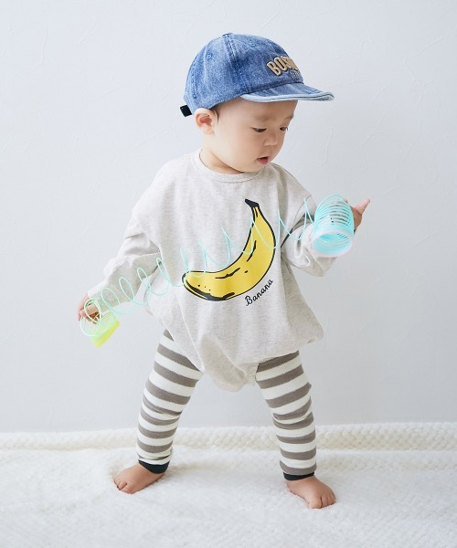 devirock(デビロック)の「綿100% デビラボ プリント ゆったり 長袖 ロンパース(ロンパース・キッズ・ブラック系その他/グレー系その他/ピンク系その他/イエロー系その他/ベージュ系その他/パープル系その他/ベージュ系その他2/グリーン系その他/ピンク系その他2/グリーン系その他2・70cm/80cm)」の11枚目の写真