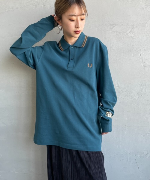 FRED PERRY（フレッドペリー）の「[FRED PERRY/フレッドペリー] ツインティップライン ロングスリーブポロシャツ M3636（ポロシャツ・レディース・ホワイト/ブラウン/ネイビー系1/ネイビー/ブラック系/ブラック/ライトベージュ/ダークグリーン/ブルー/ネイビー系・S/M/L/XL）」の17枚目の写真
