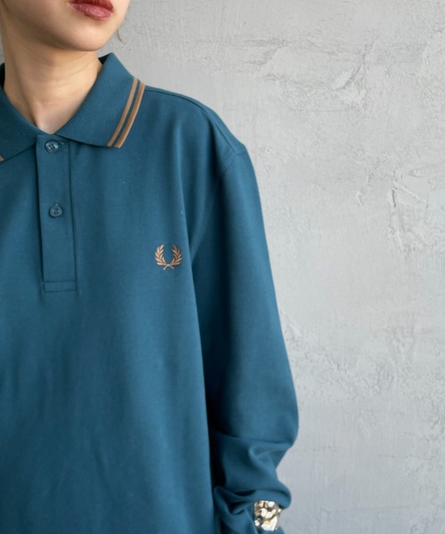 FRED PERRY（フレッドペリー）の「[FRED PERRY/フレッドペリー] ツインティップライン ロングスリーブポロシャツ M3636（ポロシャツ・レディース・ホワイト/ブラウン/ネイビー系1/ネイビー/ブラック系/ブラック/ライトベージュ/ダークグリーン/ブルー/ネイビー系・S/M/L/XL）」の20枚目の写真