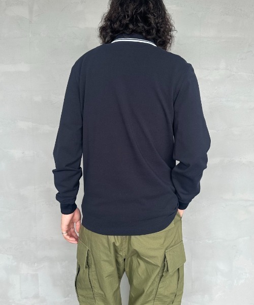 FRED PERRY（フレッドペリー）の「[FRED PERRY/フレッドペリー] ツインティップライン ロングスリーブポロシャツ M3636（ポロシャツ・レディース・ホワイト/ブラウン/ネイビー系1/ネイビー/ブラック系/ブラック/ライトベージュ/ダークグリーン/ブルー/ネイビー系・S/M/L/XL）」の21枚目の写真