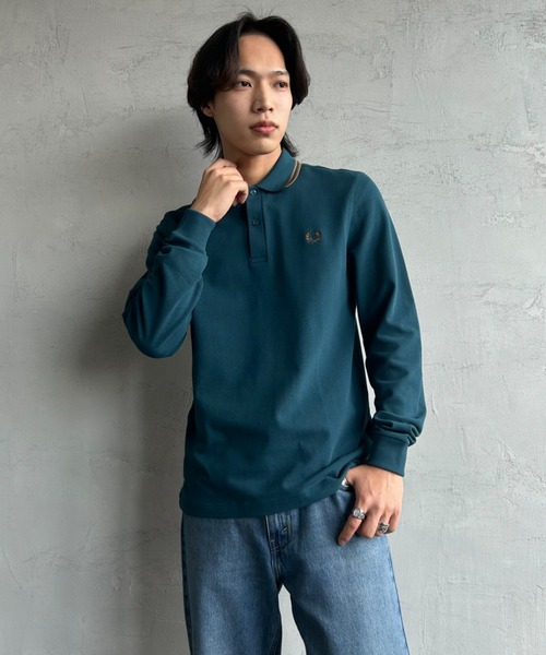FRED PERRY（フレッドペリー）の「[FRED PERRY/フレッドペリー] ツインティップライン ロングスリーブポロシャツ M3636（ポロシャツ・レディース・ホワイト/ブラウン/ネイビー系1/ネイビー/ブラック系/ブラック/ライトベージュ/ダークグリーン/ブルー/ネイビー系・S/M/L/XL）」の13枚目の写真