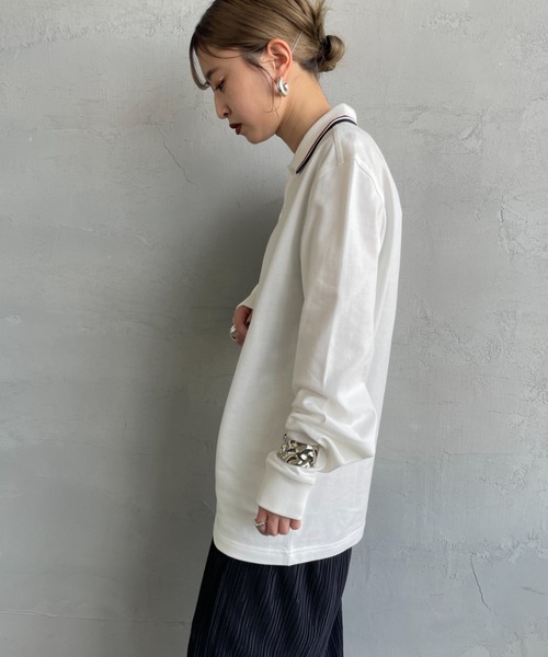 新品　FRED PERRY ロングスリーブ リブ ポロシャツ ホワイト 白 Ray BEAMS（レイビームス）の「【WEB限定】FRED PERRY / リブ