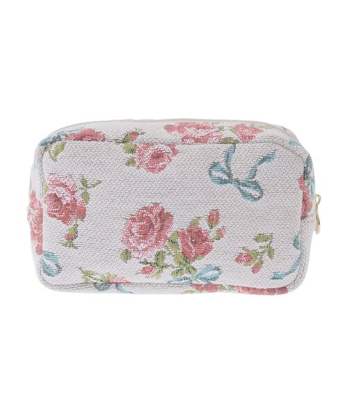 Maison de FLEUR(メゾンドフルール)の「ローズリボン柄ゴブランポーチ(ポーチ・レディース・オフホワイト・FREE)」の10枚目の写真