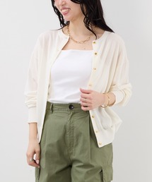 ゴールドボタンクルーネックカーディガン〈アンサンブル対応〉