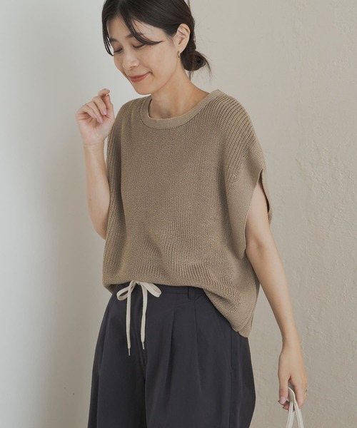 セール】リネンライクニットプルオーバー（ニット/セーター