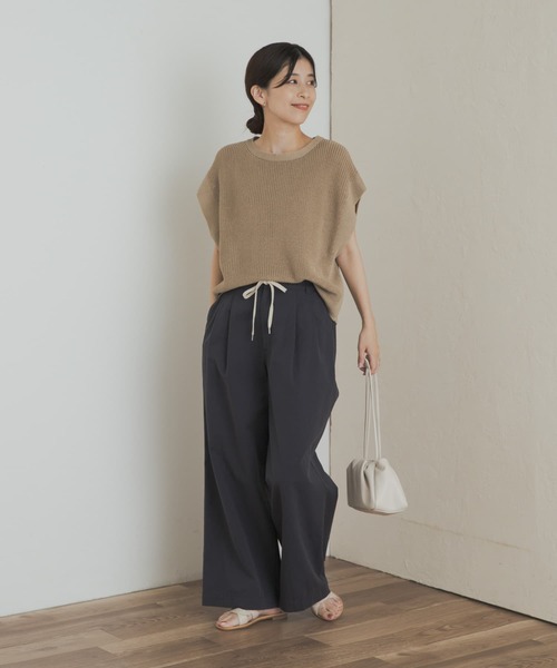 URBAN RESEARCH DOORS（アーバンリサーチドアーズ）の「リネンライクニットプルオーバー（ニット/セーター・レディース・チャコールグレー/ベージュ・MEDIUM）」の8枚目の写真