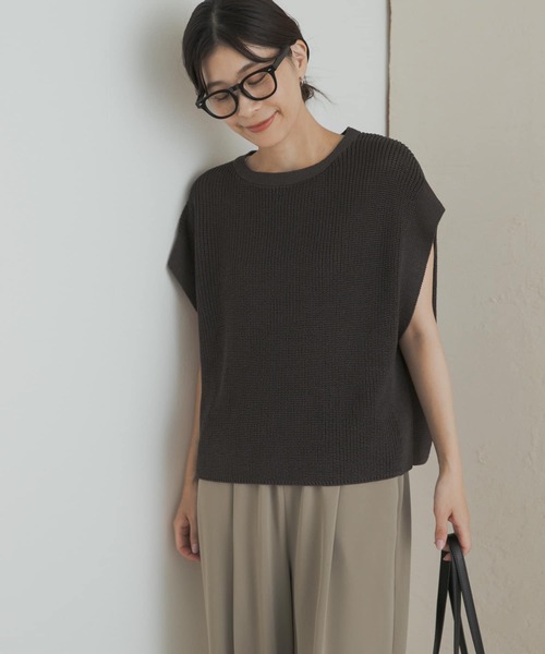 URBAN RESEARCH DOORS / アーバンリサーチ ドアーズ リネンライクニットプルオーバー URBAN RESEARCH DOORS｜リネンライクニットプルオーバー
