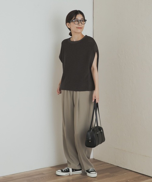 URBAN RESEARCH DOORS（アーバンリサーチドアーズ）の「リネンライクニットプルオーバー（ニット/セーター・レディース・チャコールグレー/ベージュ・MEDIUM）」の16枚目の写真