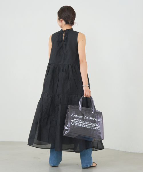 IENA（イエナ）の「MARILYN MOON/マリリンムーン Sheer gather OP ワンピース（ワンピース・レディース・ブラック・FREE）」の5枚目の写真