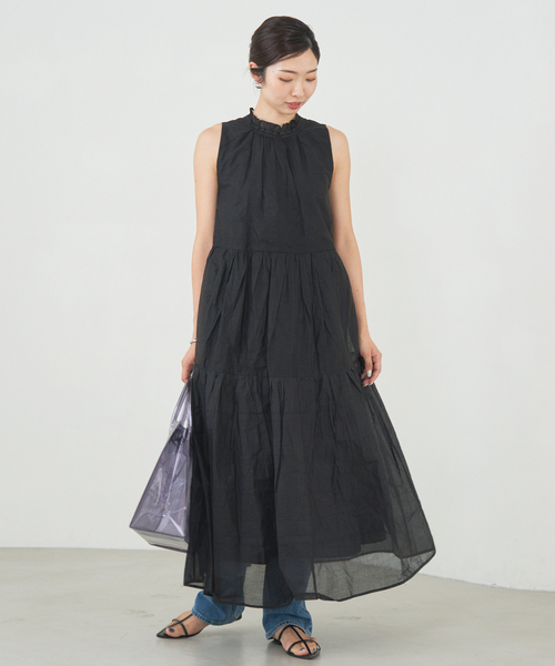 IENA（イエナ）の「MARILYN MOON/マリリンムーン Sheer gather OP ワンピース（ワンピース・レディース・ブラック・FREE）」の7枚目の写真