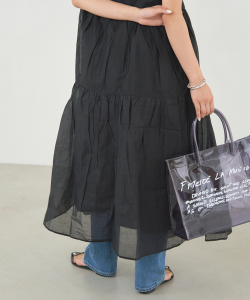 IENA（イエナ）の「MARILYN MOON/マリリンムーン Sheer gather OP ワンピース（ワンピース・レディース・ブラック・FREE）」の9枚目の写真