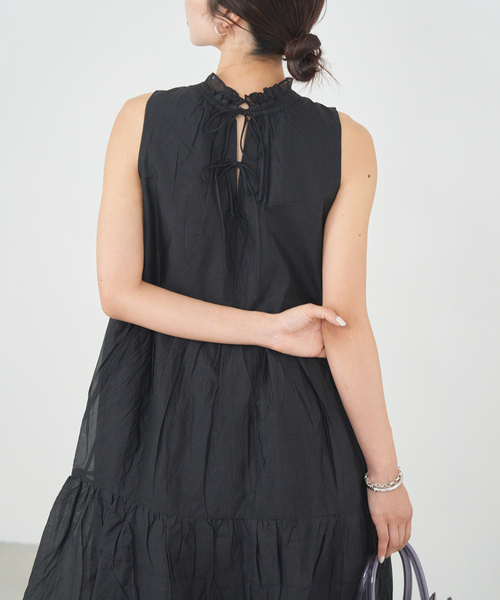 MARILYN MOON/マリリンムーン Sheer gather OP ワンピース