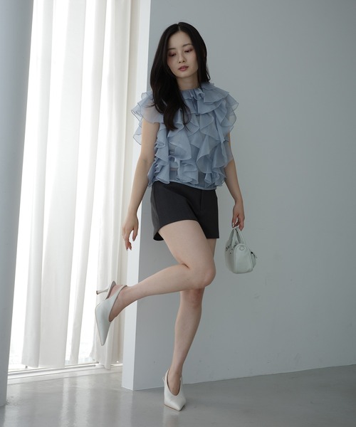 EIMY ISTOIRE(エイミーイストワール)の「ボンディングマイクロミニボトム ショートパンツ レディース 夏 秋 きれいめ(その他パンツ・レディース・アイボリー/グレー/ブラック・M/S)」の13枚目の写真